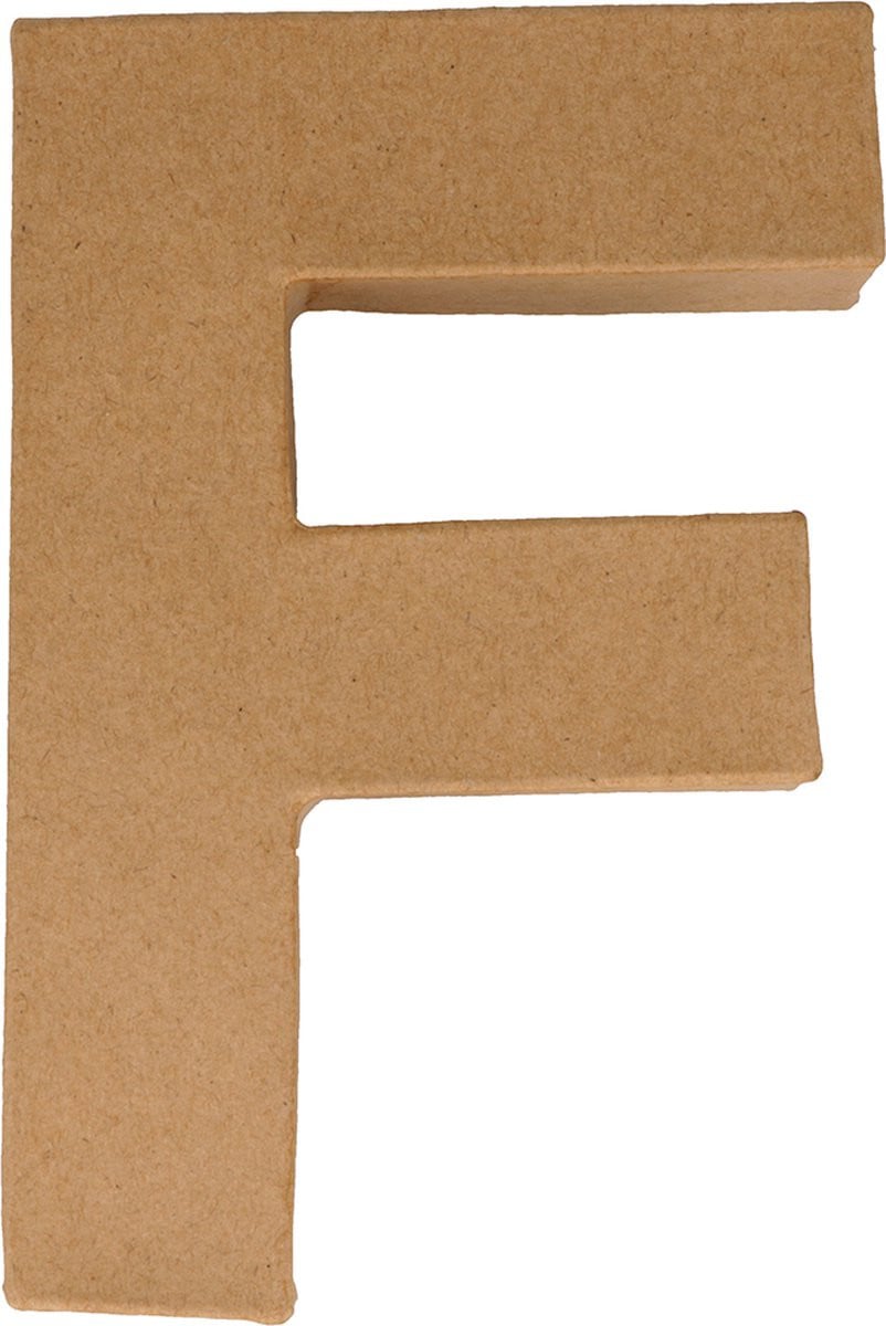 Artemio Letter F van papier-maché, 15 cm