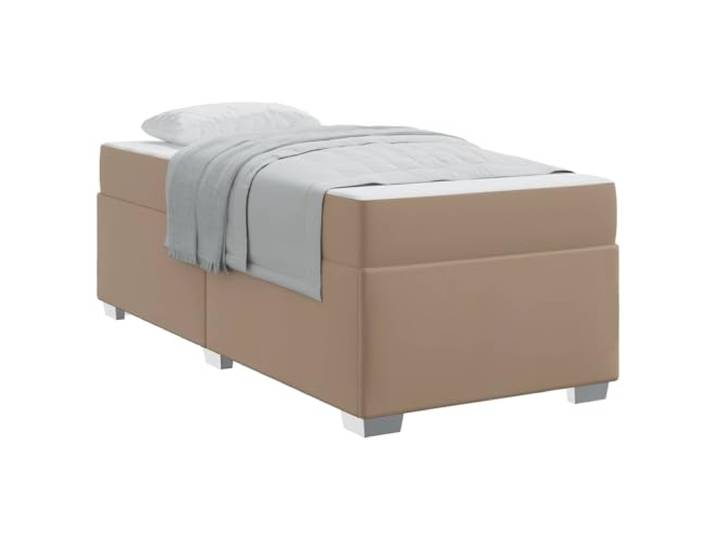 PUGYNBK Bettgestell mit Cappuccino-Matratze, 100 x 200 cm Feste Lamellen, mittlere Festigkeit, Stoff und Holz, langlebig, einfache Reinigung