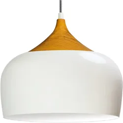 Bamyum Metall Holz Weiß Lampe