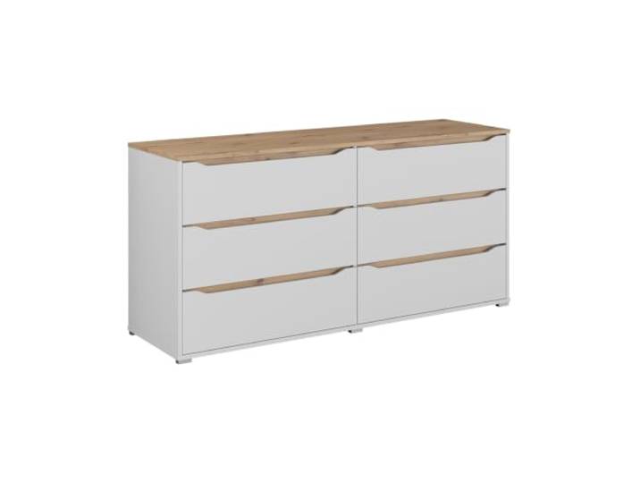 Vicco Kommode Ruben, Weiß/Artisan-Eiche, 160 x 76.6 cm