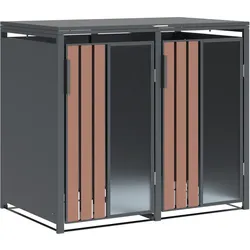 Westmann Mülltonnenbox "Status 2" für  2 x 240L,antrazit/holz Mix,
