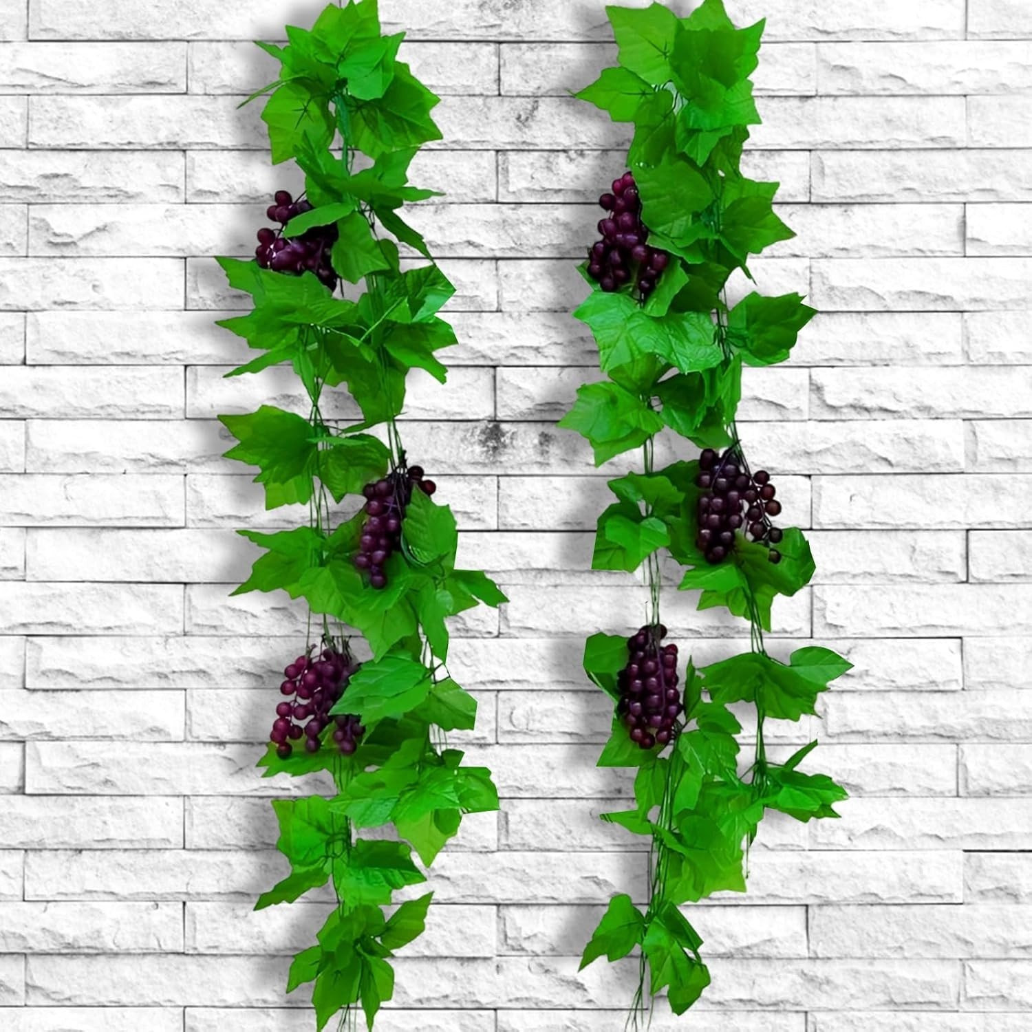 Set van 2 kunststof druivenranken van 2,4 meter voor decoratie en tuinieren