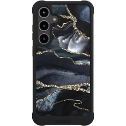 Nivocase Hülle für Samsung Galaxy S24+ Stossfeste Handyhülle NIVOmax Case Schwarz Glitzer Look Marmor Trends (Samsung Galaxy S24+), Smartphone Hülle, Schwarz