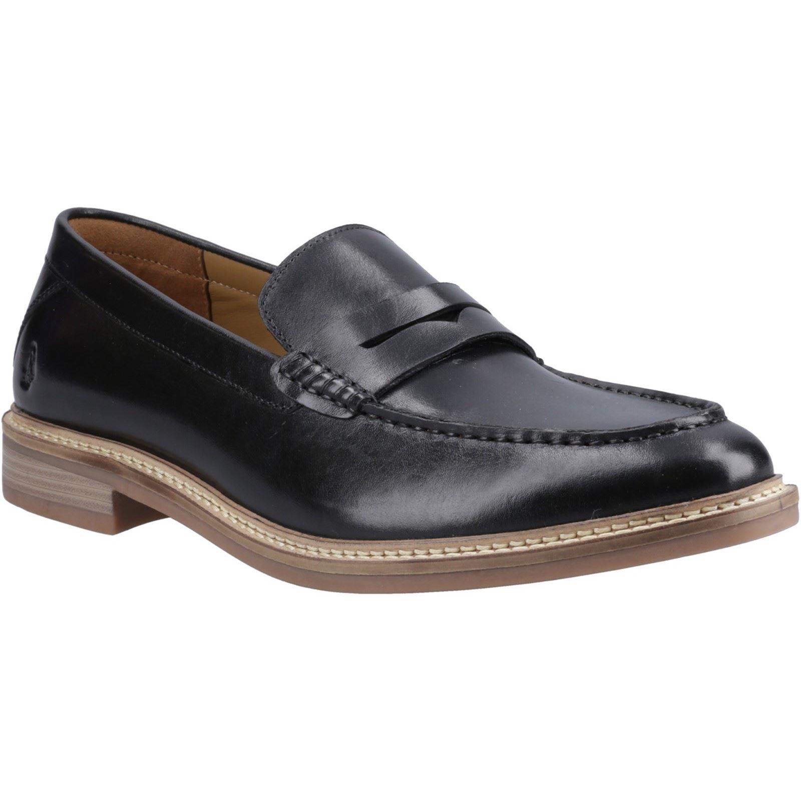 Hush Puppies Benedict Leder Herren Schwarz Slipper