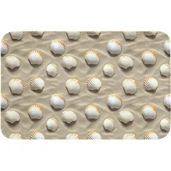 BADEMATTE Muscheln - Sand - Maritim Badvorleger 80x50 cm
