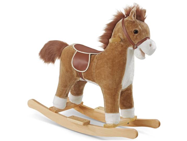 Cheval à bascule en peluche au design de qualité à partir de 24 mois - marron
