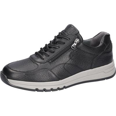 Schnürschuh WALDLÄUFER "H-Anton", Herren, Gr. 7 (40,5), Leder Textil, schwarz, Nappaleder, Schuhe Schnürschuh, Komfortschuh mit Schnürung und Reißverschluss, H-Weite