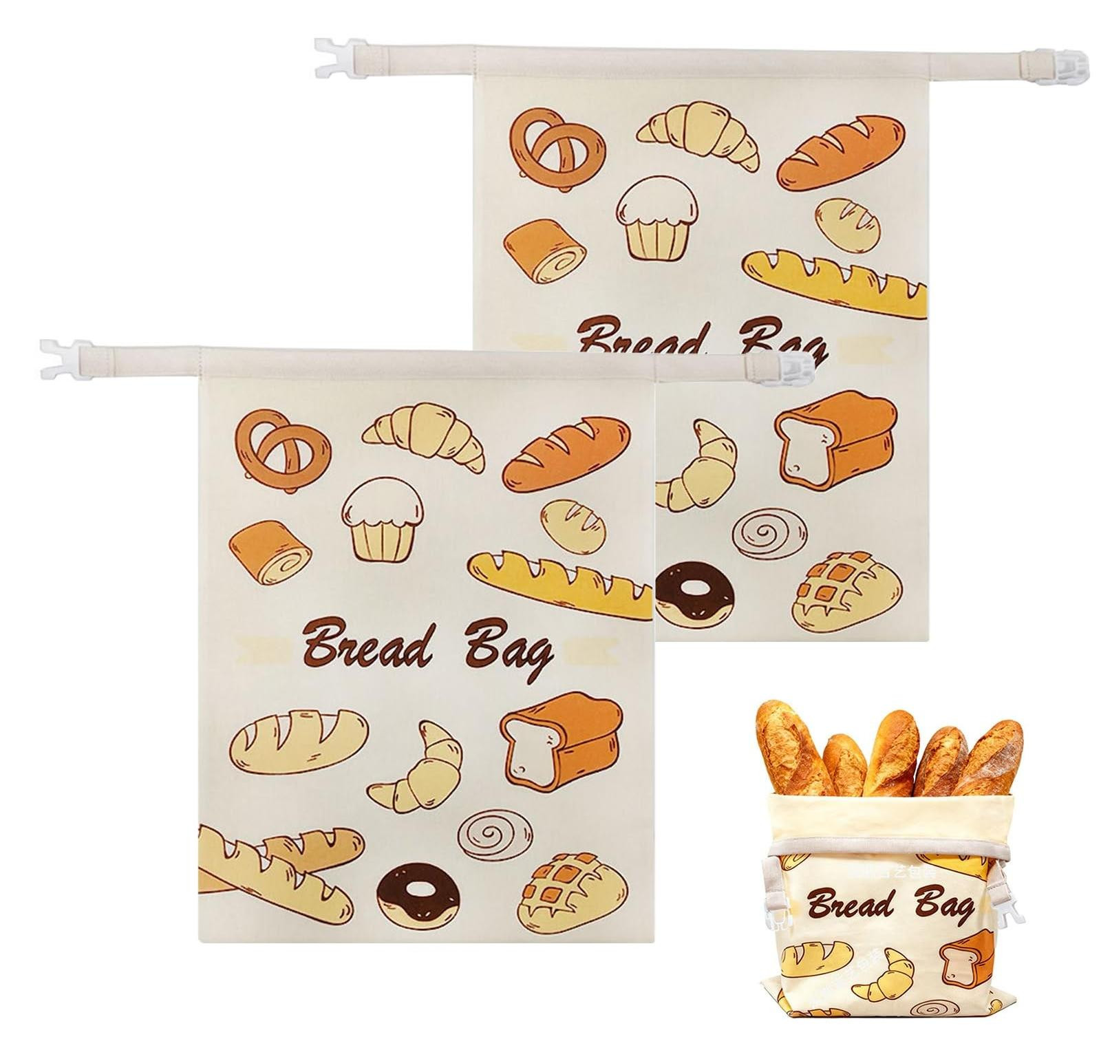 Solidchoice Set van 2 Herbruikbare Bijenwas Broodzakken 43 x 33 cm