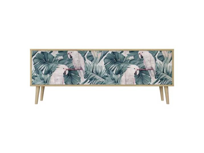 Healancy Biomedical TV Schrank mit Türen - Kommode - Fernsehschrank - Lowboard - Fernsehtisch - Wohnzimmer Möbel - Board mit Stauraum - Tisch - Sideboard - Fernsehrregal Riva-Eiche