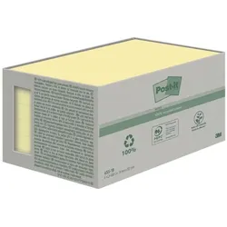 Post-it Notes (Recycle) Haftnotizblock »Recycling Notes 655-1B« 76 x 127 mm, 6 Stück gelb