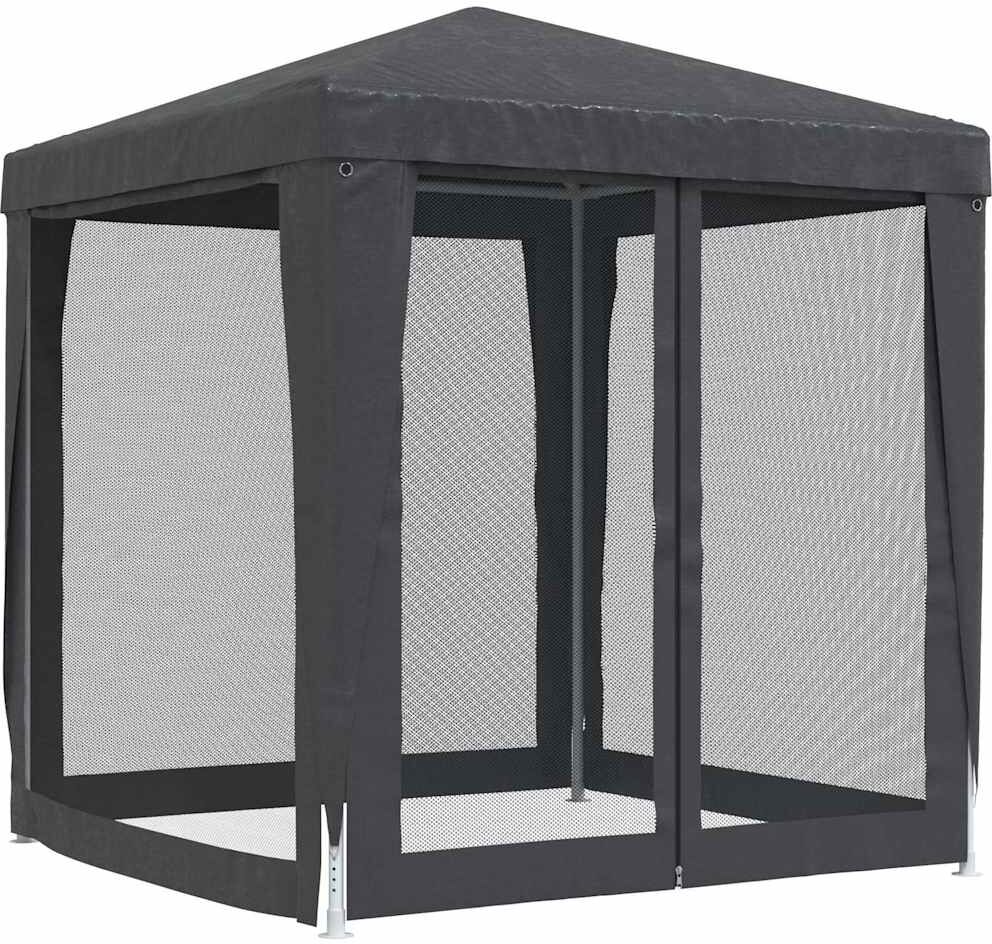 vidaXL Carpa para fiestas 4 paredes de malla HDPE gris antracita 2x2 m Antracita