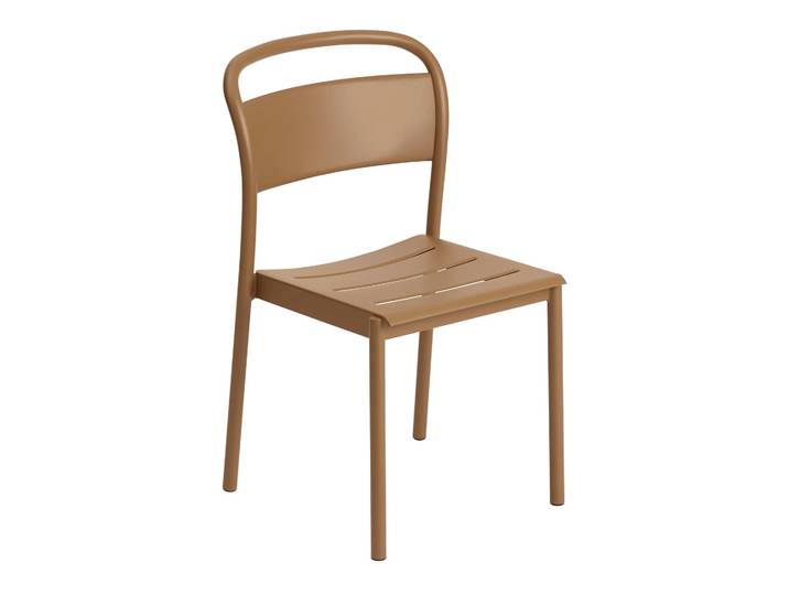 Muuto Chaise Linear steel side chair Burnt orange