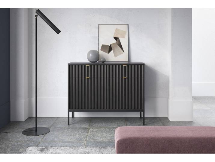 Designer Kommode Verilo - Weiß - Gold - Luxusbetten24