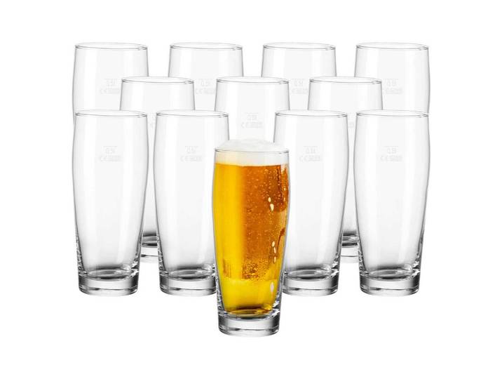 Pasabahce Willi Becher Geeicht Jubilee transparent 0,5 l 12er Set, Transparent, Glas, Gläser, Biergläser