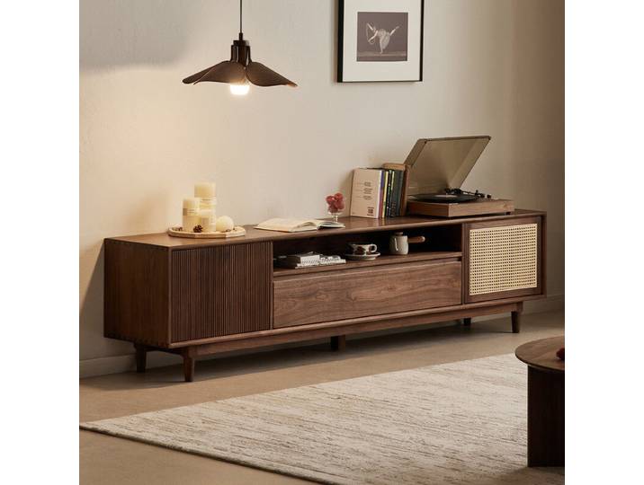 Meuble TV Chic pour la Maison, Unité TV Tendance de Luxe, Meuble TV d'Angle Fin et Minimaliste, Style Nordique Unique, Meuble de TV, Mobilier de Maison