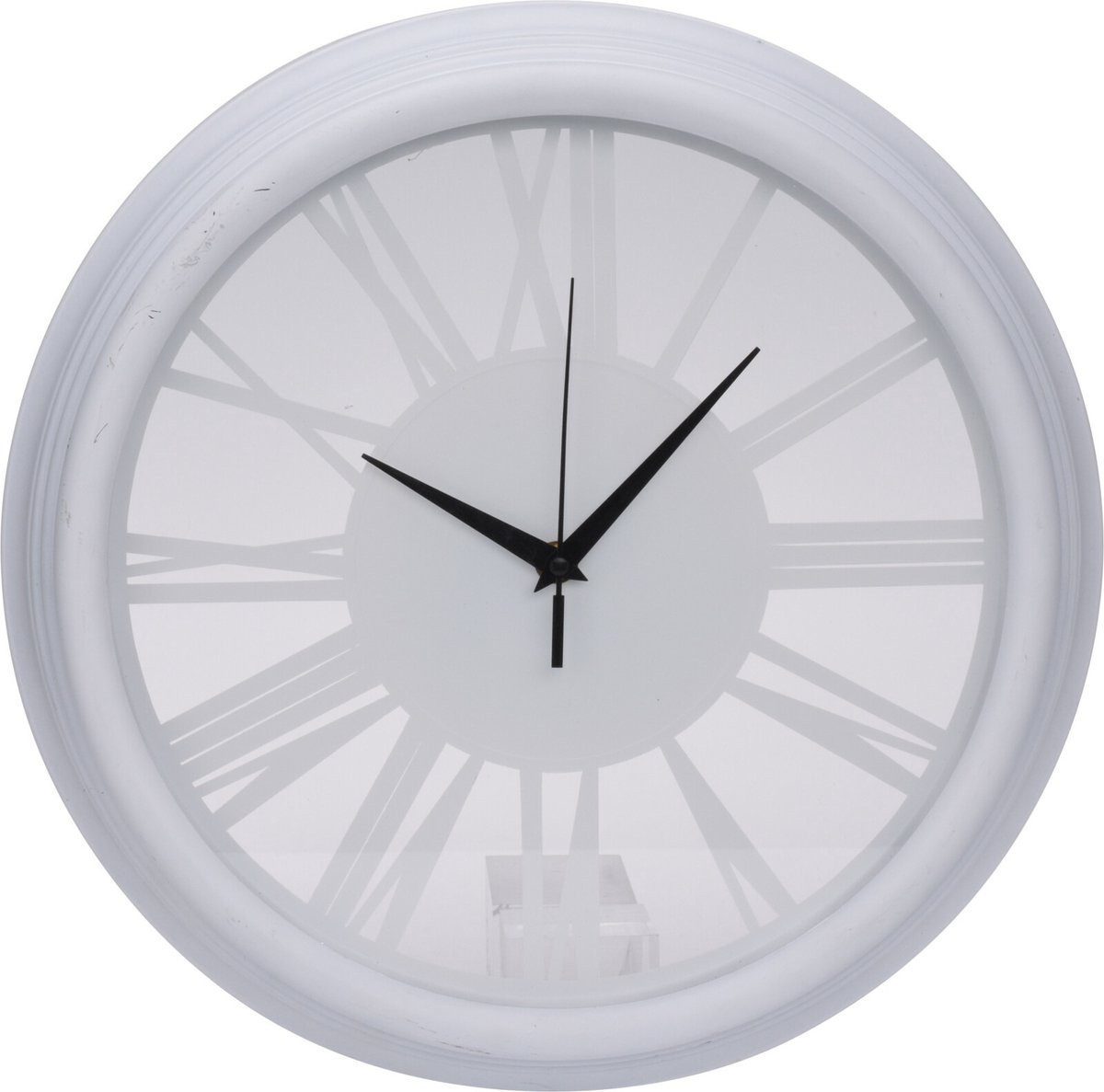 H&S Collection Wandklok Memphis met Romeinse cijfers, Ivoor wit, Dia 37 cm