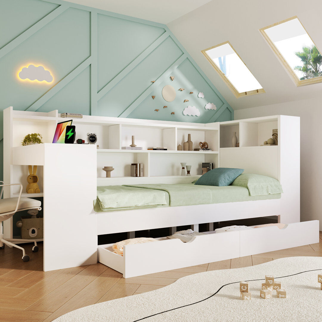 17 Stories Daybed White Single (3')