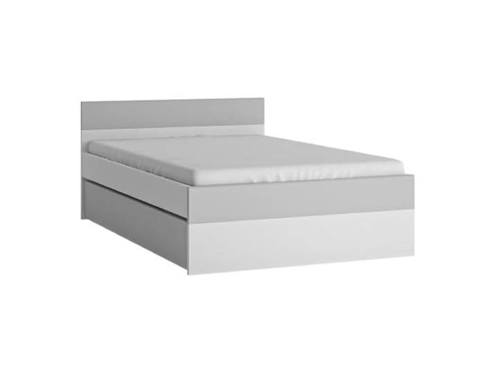 Lomadox Bett Bettgestell Jugendbett Kinderbett Funktionsbett Gästebett 120x200 cm mit Bettschublade weiß, grau
