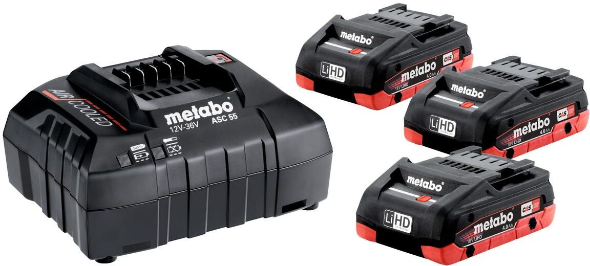 Akku-Ladestation METABO "3 x LIHD 4 Ah", schwarz (weiß, neutral), Ladegeräte, Akku-Ladestation weiß, neutral Einheitsgröße
