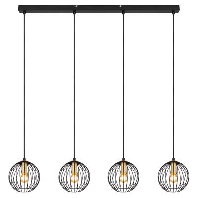 GLOBO LIGHTING Hängeleuchte "EUSEBIUS", schwarz, H: 150cm, 1 Stk., Leuchten, Hängelampe schwarz Metall messingfarben Esstisch Esszimmer, Hängeleuchte
