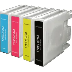 4 kompatible Tinten ersetzt Epson C13T755140-440 Multipack KCMY