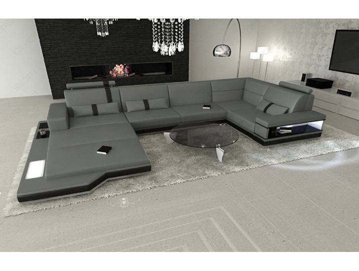 Sofa Messana U-Form in Leder