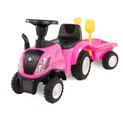 Lemodo Rutschauto Traktor New Holland mit Anhänger, pink