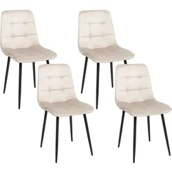 ESSZIMMERSTUHL 4er-Set Samtstoff Taupe Powell