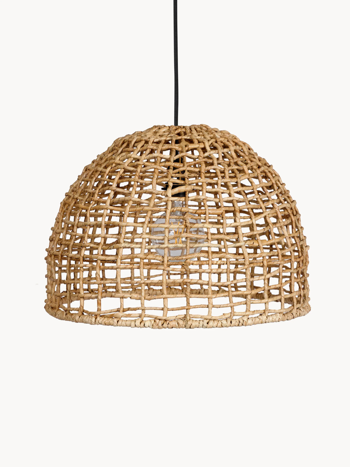 PR Home Buiten hanglamp Cebu beige hout, Ø 46 cm, IP44 dimbaar