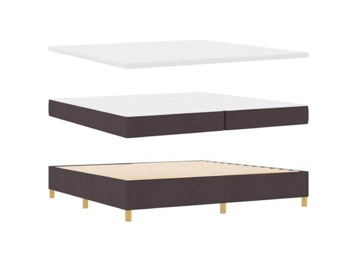 KTHLBRH Doppelbett 200 x 200 dunkelbraun mit Kopfteil Taschenfedern, Holzrahmen, goldene Beine, verstellbares Kopfteil in 2 Höhen