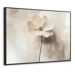 LEINWAND Bilder mit Rahmen - Blume - Beige - Farbe - Schatten - 100x70
