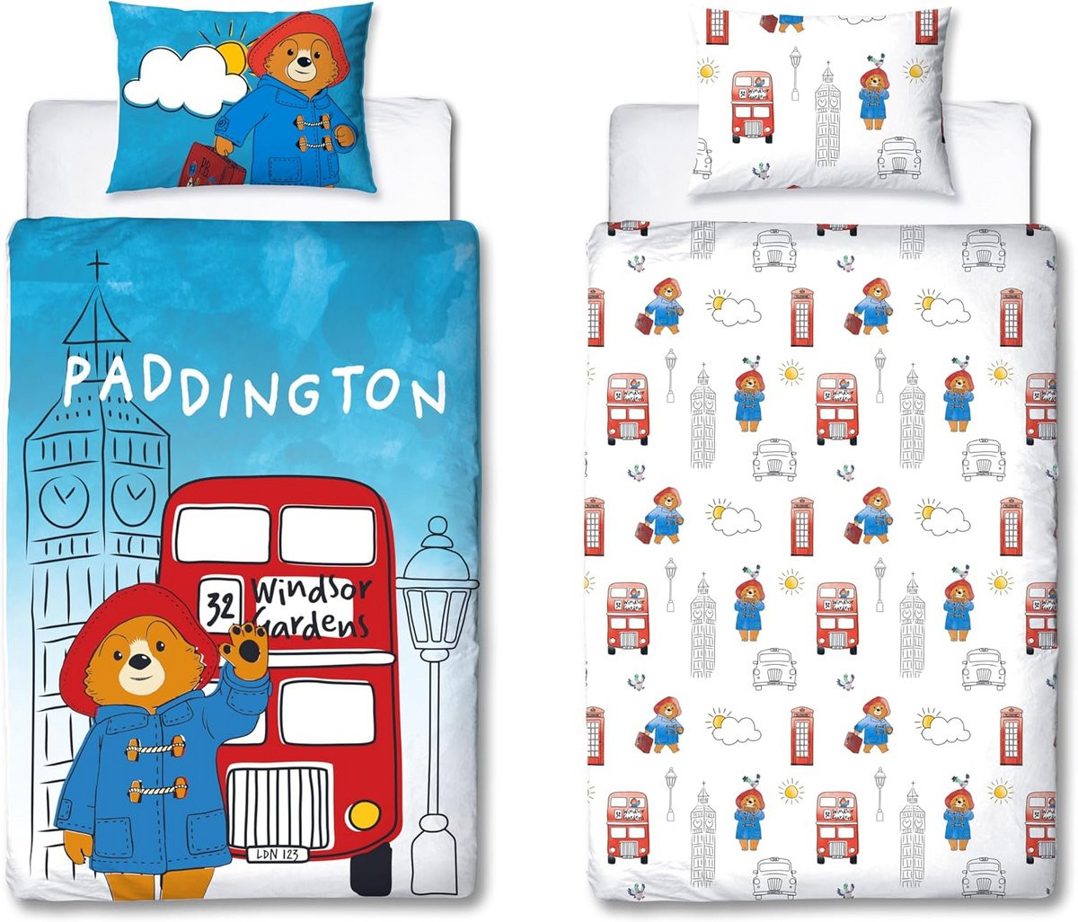 Eenpersoons Dekbedovertrekset Paddington Beer - Omkeerbaar met Kussensloop - Katoen