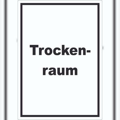HB-Druck Trockenraum Aufkleber mit Text Wäsche trocknen hochkant A1 (594x841mm)