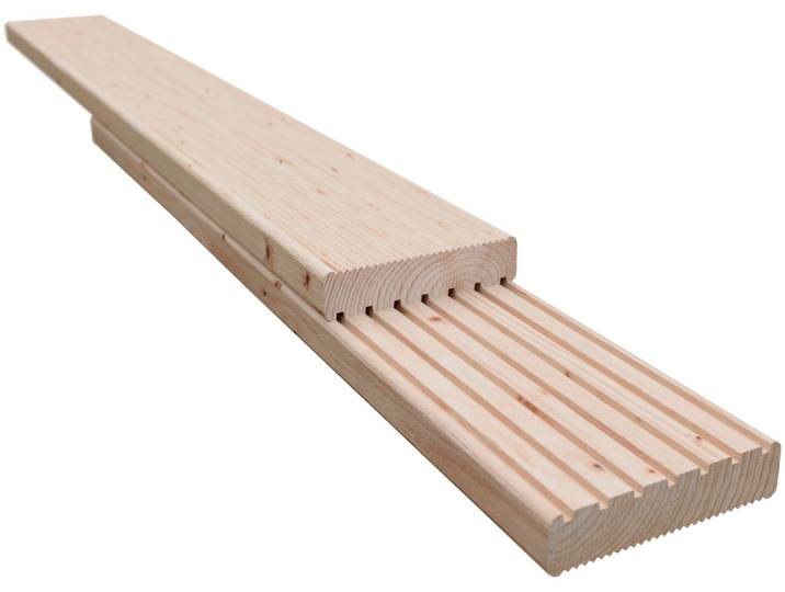 Terrassendielen KIEHN-HOLZ Terrassendeck , beige (natur), B:400cm L:200cm, Holzwerkstoff, Terrassendielen, Terrassendielen