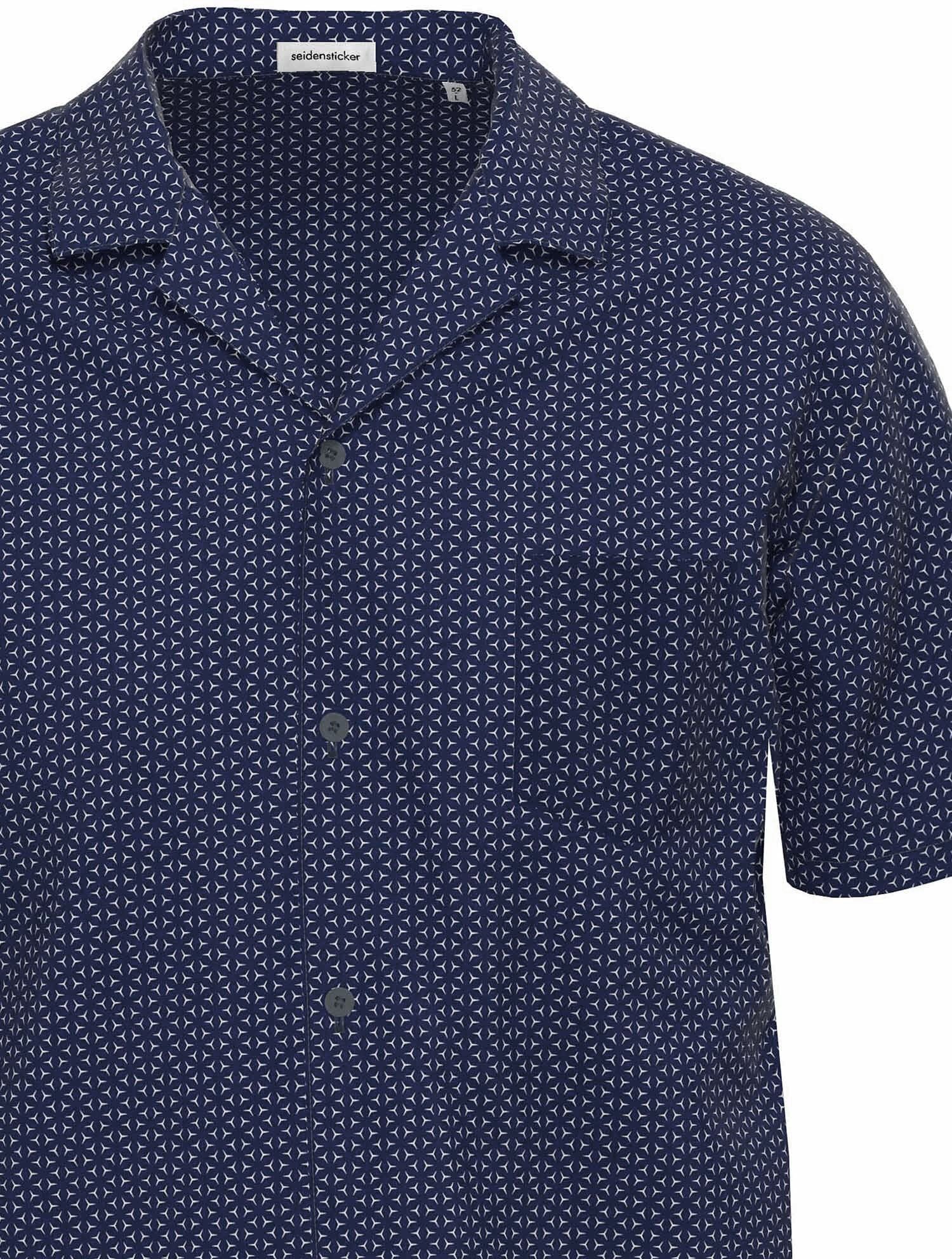 Schlafanzug SEIDENSTICKER "Herren Schlafanzug kurz bodywear", Herren, Gr. 52, blau (navy), Homewear-Sets Schlafanzug