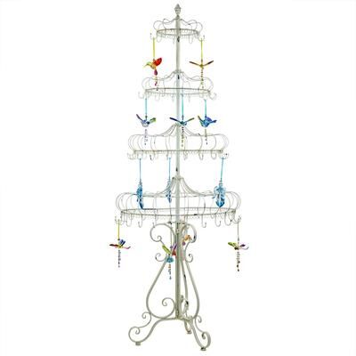 Zaer Ltd "85"" Tall Metal Display Stand in Antique White - 31.89X31.89X85.04"