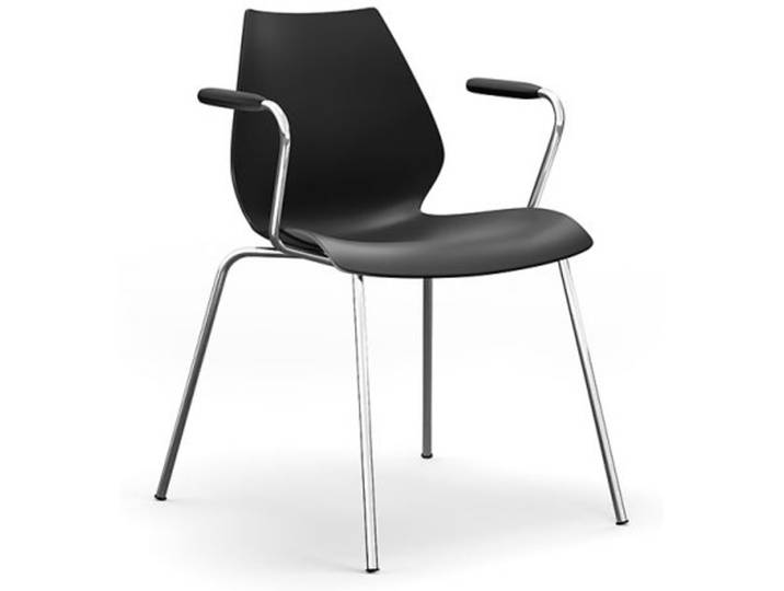 Kartell Armlehn-Stuhl Maui grau, Designer Vico Magistretti, 58x77x52 cm