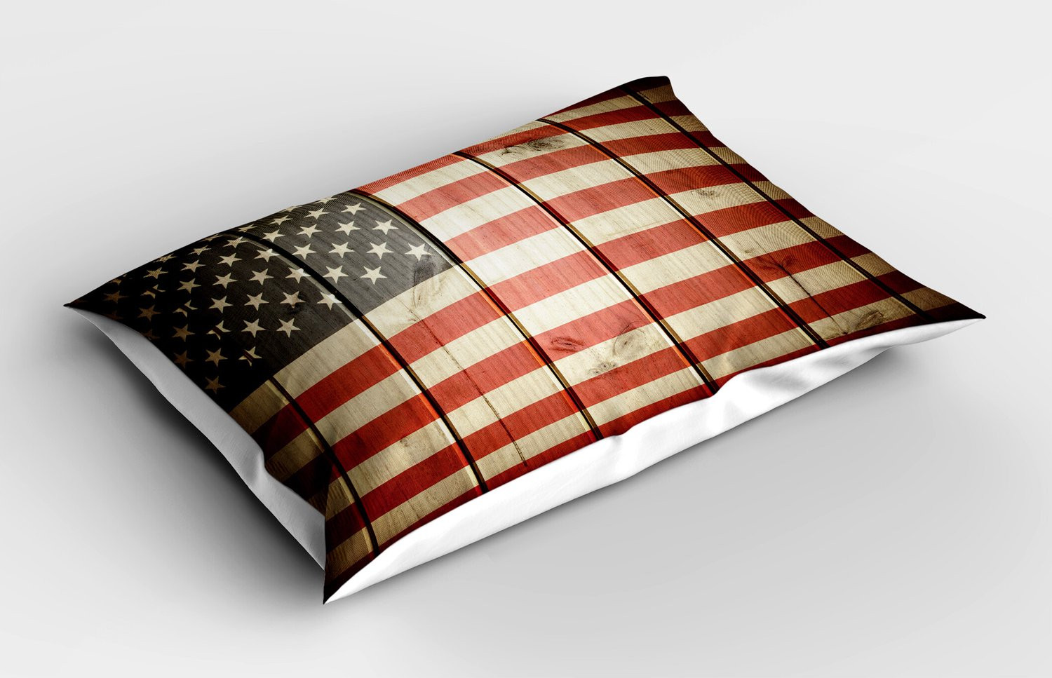 ABAKUHAUS Amerikaanse Vlag Kussensloop met USA Vlag Kunstwerk, Blauw Rood, 65 x 50 cm