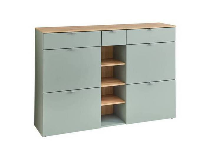Schuhschrank Bari Eiche Artisan/Schilfgrün