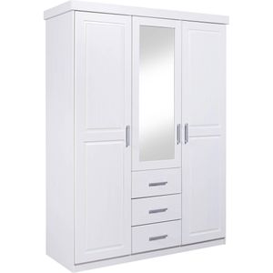 Inter-Link Kleiderschrank Geraldo, weiß, 3 Türen, Schubladen & Spiegel, (BxHxT) 140 x 190 x 55 cm