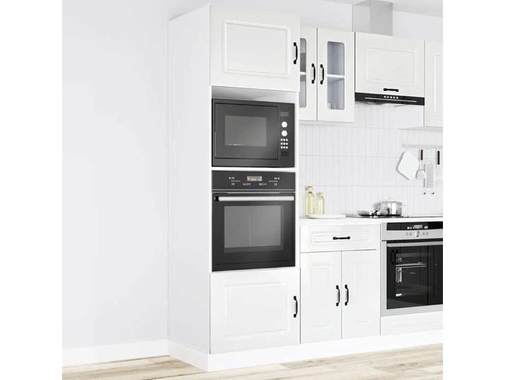 Blanc Armoires de four 2 pièces - MANGO - Meuble de four -  Kalmar  Bois d'ingénierie blanc brillant FR418