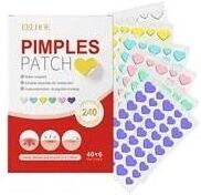 Uplifted Finds Acne Pimple Patch 240pcs Heart Star Flower Round Shape Moisturizing Blemish Covers 240 Pcs Heart