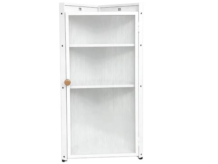 Eckschrank Küche Hängend, 3 Etagen Wasserdicht Küchenschrank mit Tür Küchen Hängeschrank Einfach zu Montieren für Gewürze Soßen Geschirr Trockennahrung Wand(White)