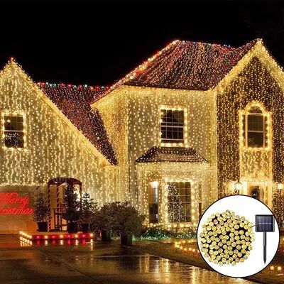 Evergreen Home Goods Solar String Lights Outdoor, Waterproof Fairy Lights, Garden, Wedding, Party, And Tree Decor warm 200led 22m