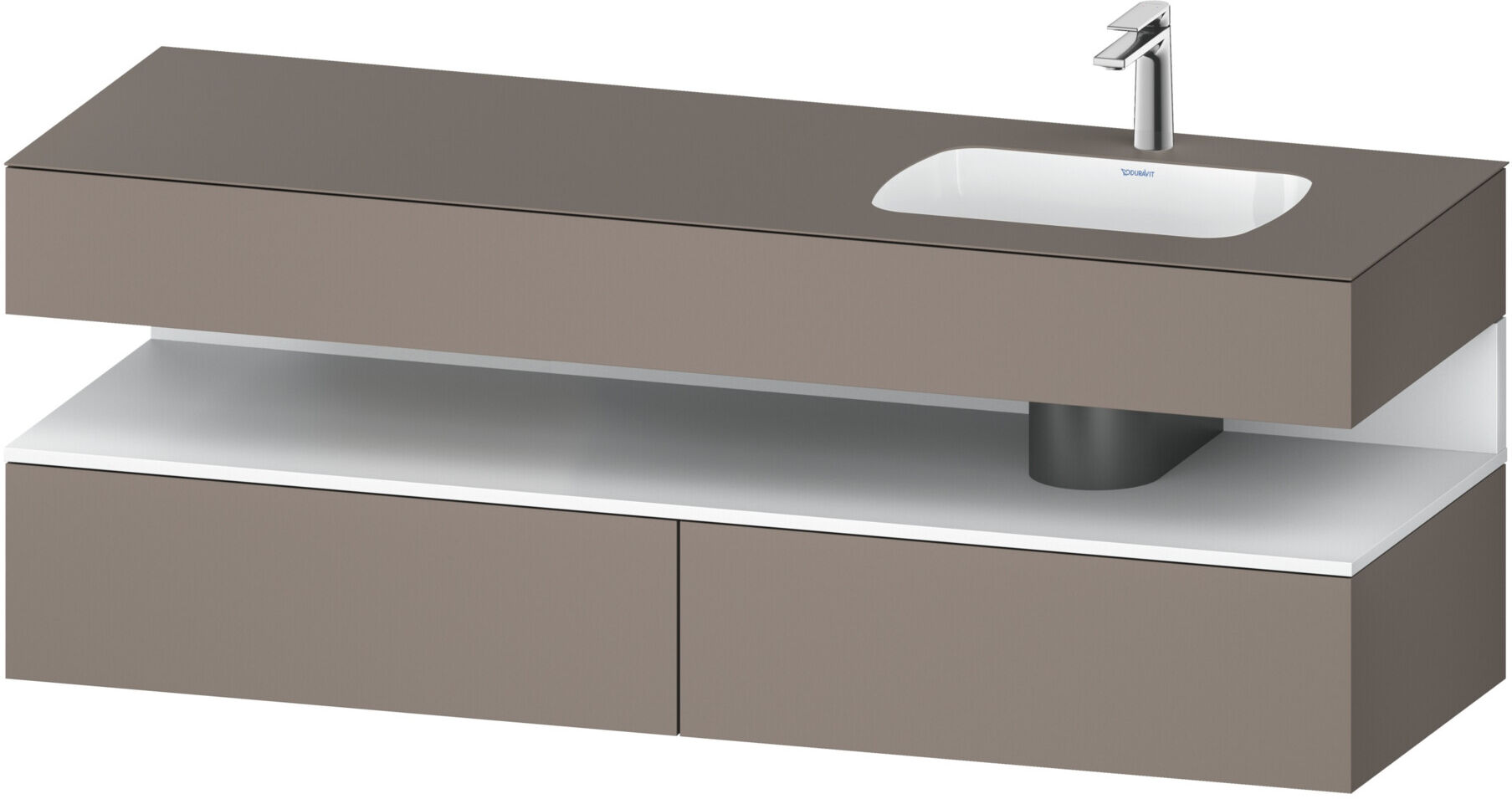 Duravit Einbauwaschtisch-Möbel-Set Qatego 160x50x60cm, Kon-WTU, B, B r, w m/bas ma (QA4796018430010)