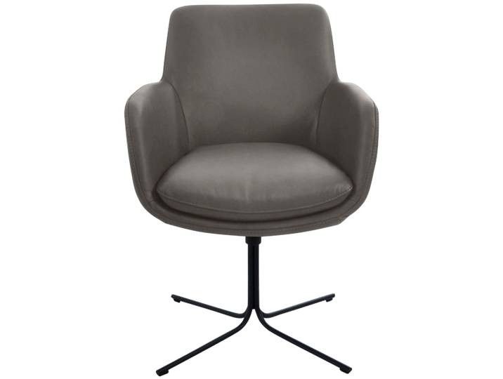 Esszimmerstuhl K+W KOMFORT & WOHNEN Pego Drehstuhl , grau (granit 83), B:59cm H:84cm T:65cm, Stühle, Esszimmerstuhl, filigranem 4-Fuss-Gestell in schwarz