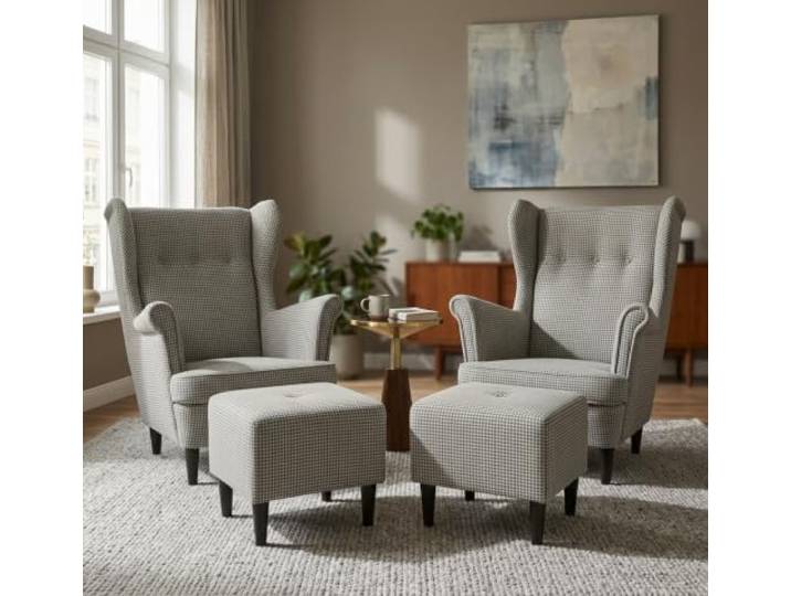 Family Meble Ohrensessel Ari Design mit Hockern – Variante Ari Design Pepita