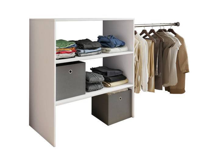 Livetastic Dachschrägenregal, Weiss, Metall, Holzwerkstoff, 90x100x50 cm, erweiterbar, Waschküche, Mehrzweckschrank