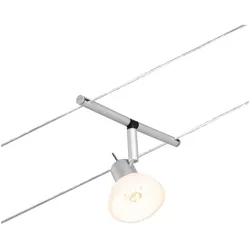 Paulmann Seilsystem-Einzelspot SHEELA, 12V DC, GU5.3 max. 10W, Kunststoff / Metall, Chrom matt / Chrom PAUL-94449