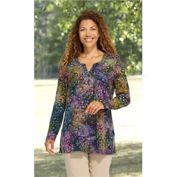Viskose-Tunika in Muster lila in Größe 48 von DW-Shop, Lila, 48